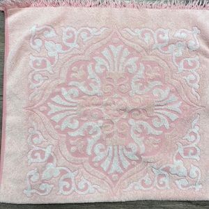 Vintage Bath Towel Pink Callaway Grand salon  All Cotton Yard Dyed sculptured